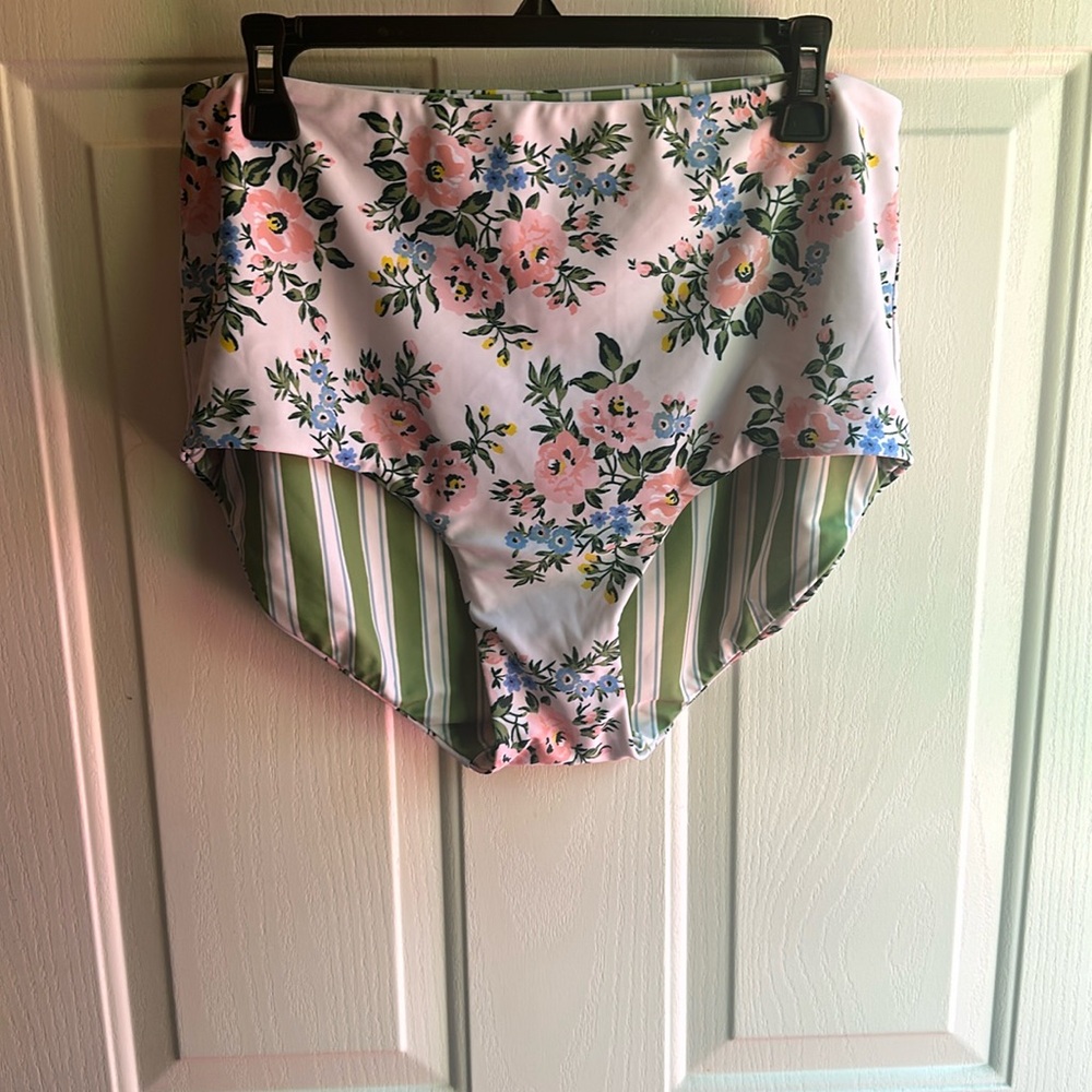 Lime Ricki High Waist Reversible Swim Bottom